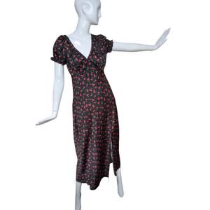 Inspired Heartts Cherry Babydoll Maxi Women's L Romantic Whimsigoth Fairy Dress